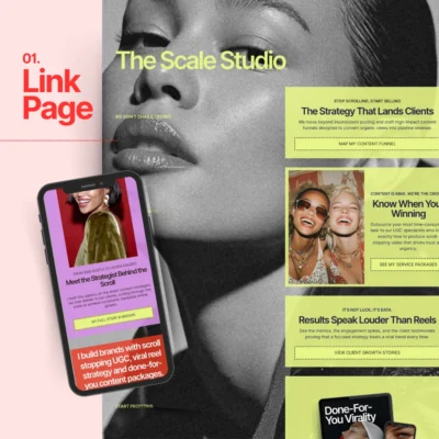 Mobile mockup of a Systeme.io "90 Days of Hot Content" lead generation and opt-in page template.