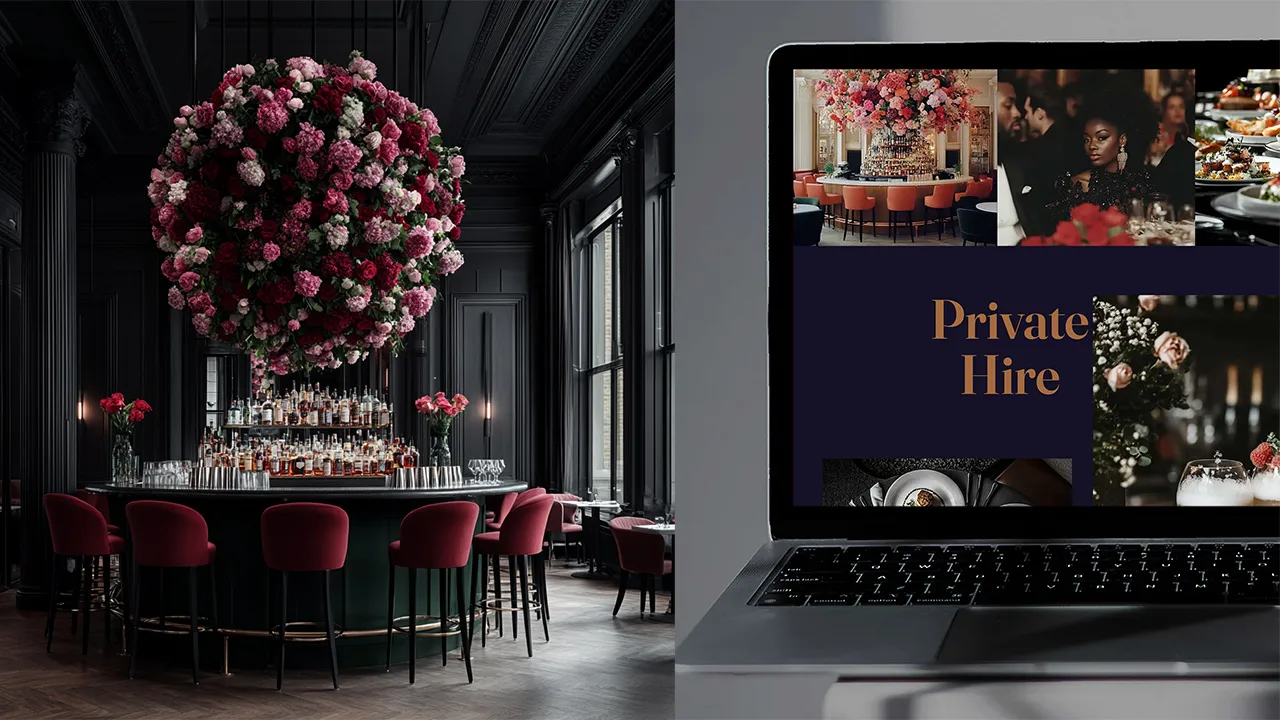 The Richmond Web template - images of pages within the site for hospitality venues