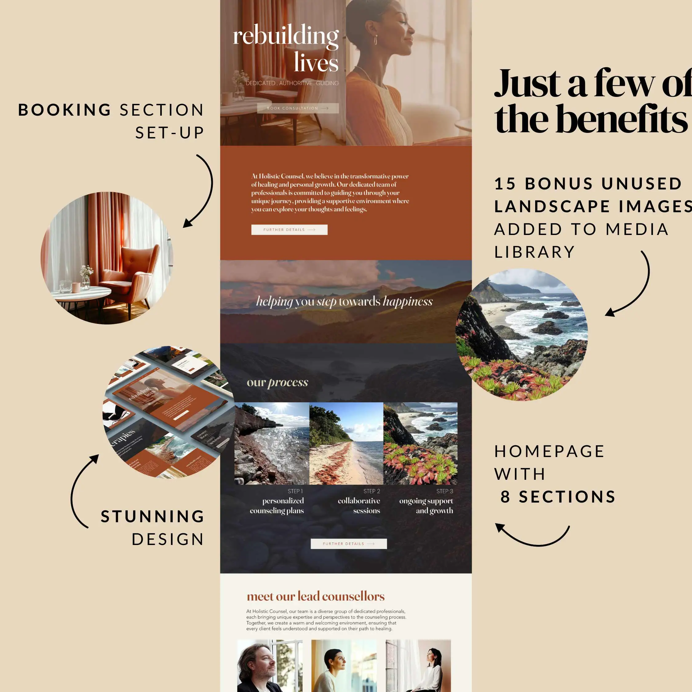 Holistic Counselling . Wix Template for Wellness Healing Practitioners, Therapists and Teachers - Image 4