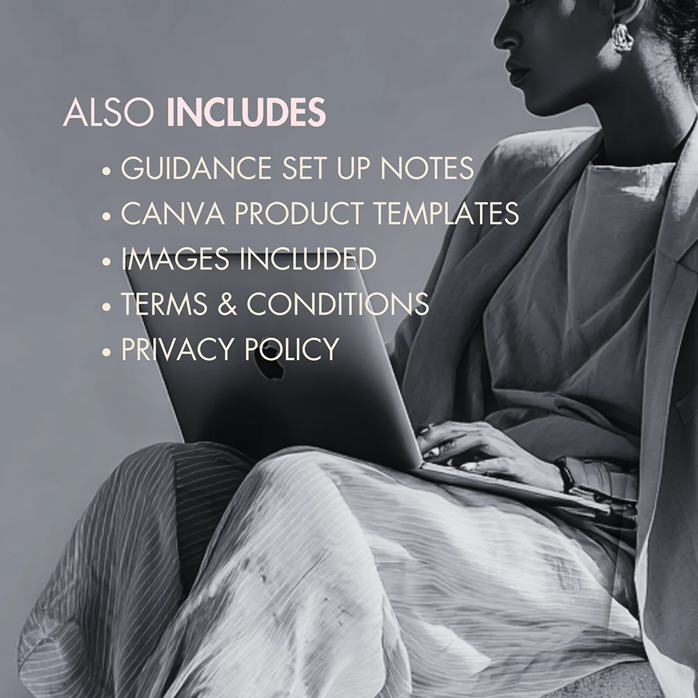 List of bonus digital assets included with the Systeme.io template, such as guidance notes and legal policies.