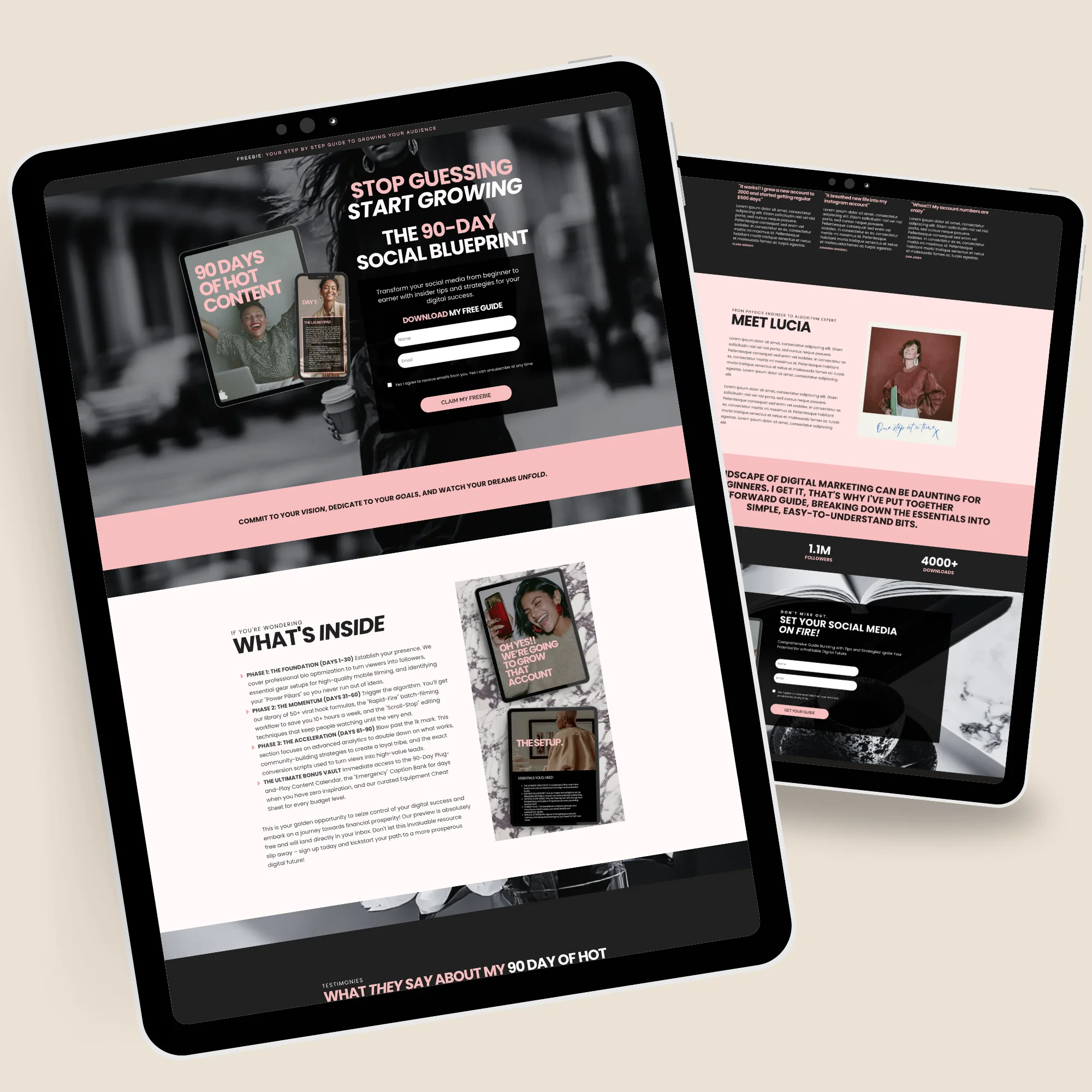 Opt-in Lead Magnet Systeme.io template mockups